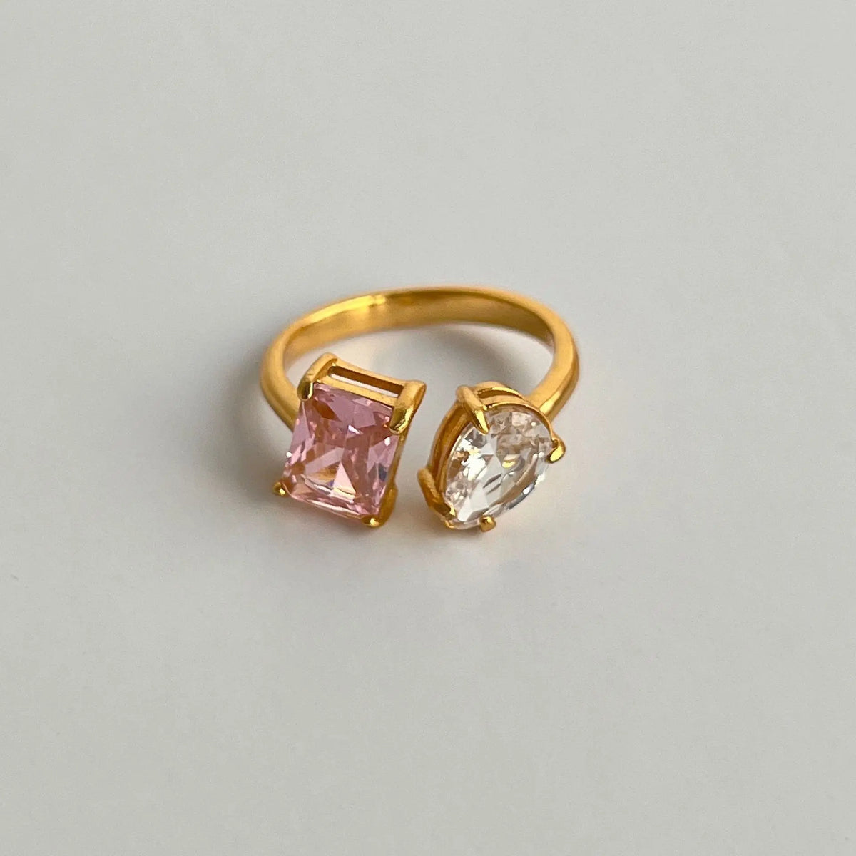 Adjustable Geometric Zircon Ring