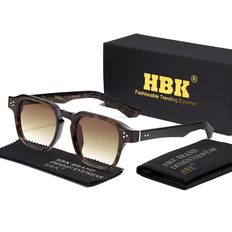 HBK Square Gradient Sunglasses — UV400 Vintage Style for Men