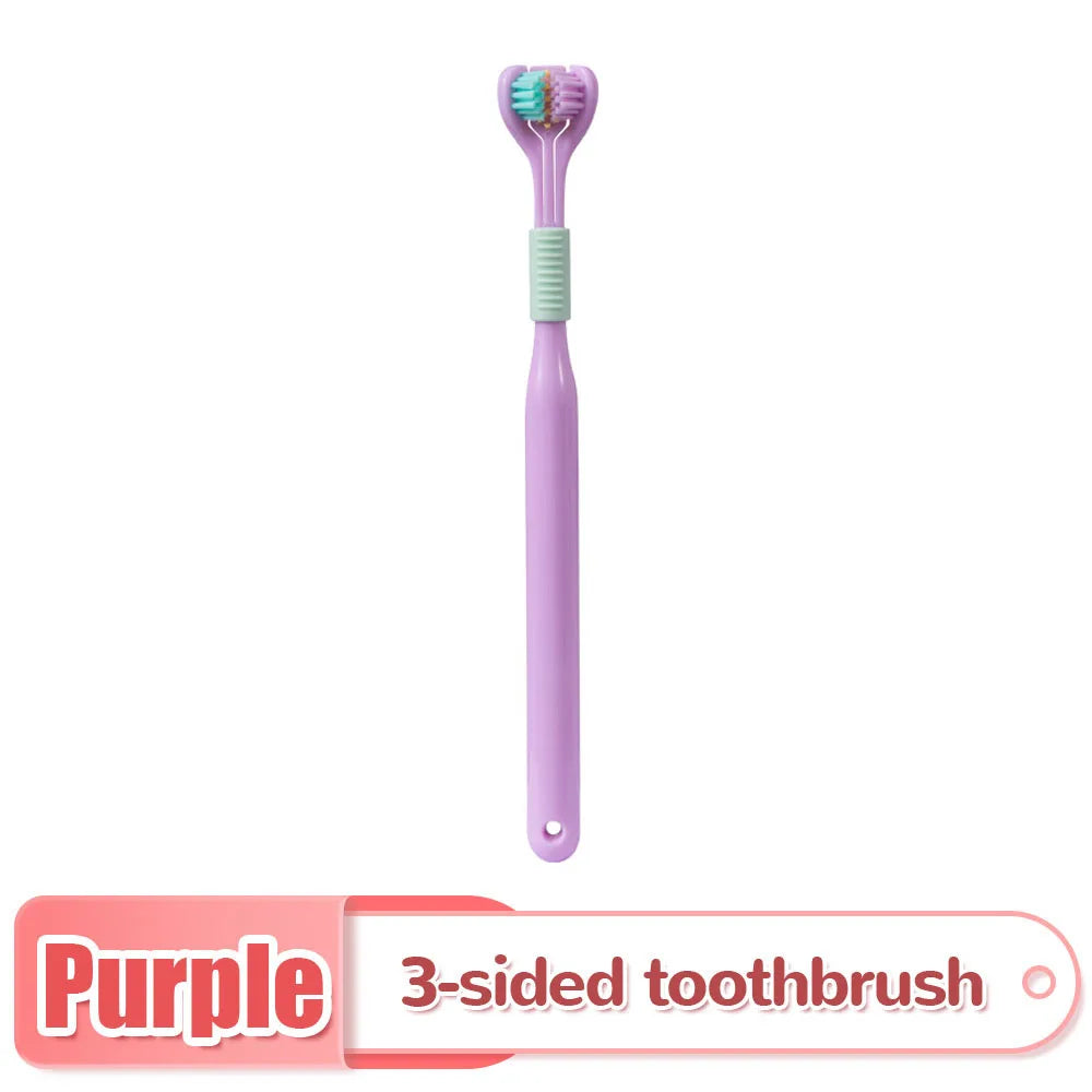 Three-Sided Toothbrush with Soft Ultra-Fine Bristles – Complete Oral Care & Gentle Teeth Cleaning