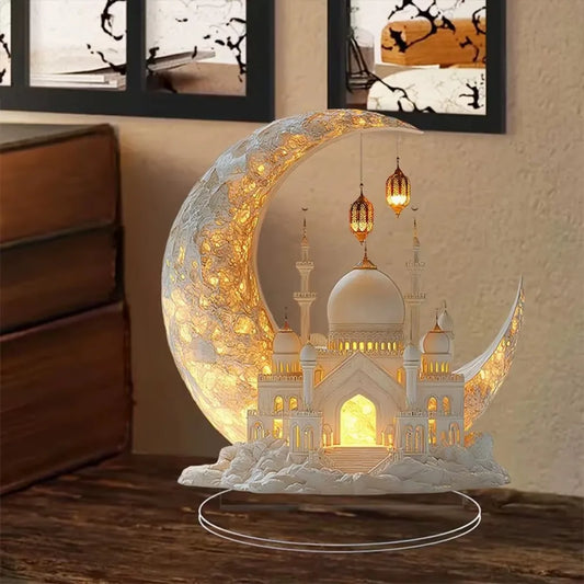 Ramadan Festival 2D Acrylic Moon Craft Ornaments 2025 New Eid Al-fitr Mubarak Decorations Islamic Muslim Home Party Table Gift