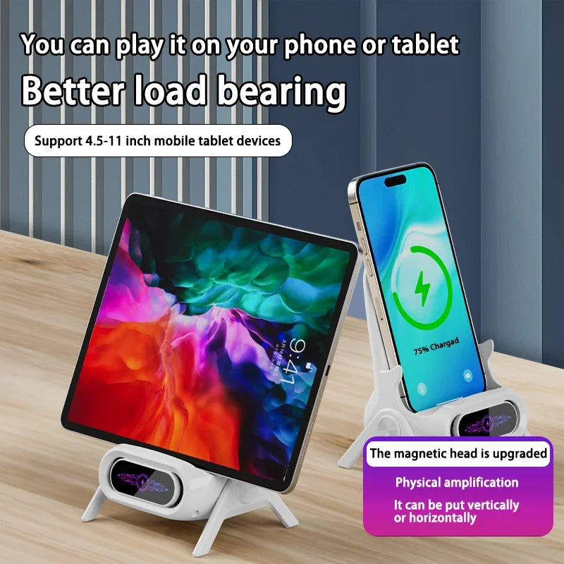 2025 Wireless Magnetic Fast Charger – 3D Cute Stool Design Desktop Stand & Phone Prop
