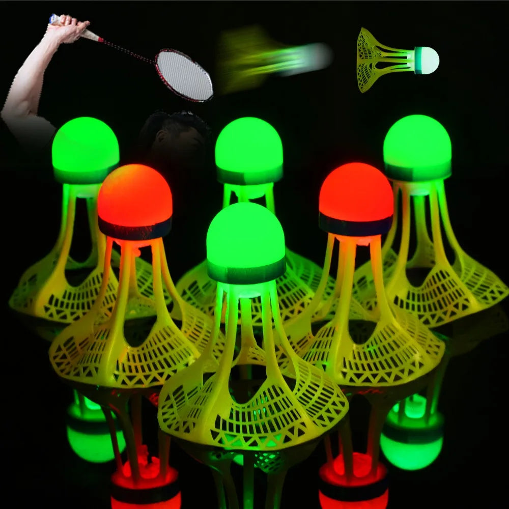 12 or 1 PCS LED Light-Up Badminton Shuttlecocks – Colorful Luminous Foam Badminton Balls for Kids and Sports