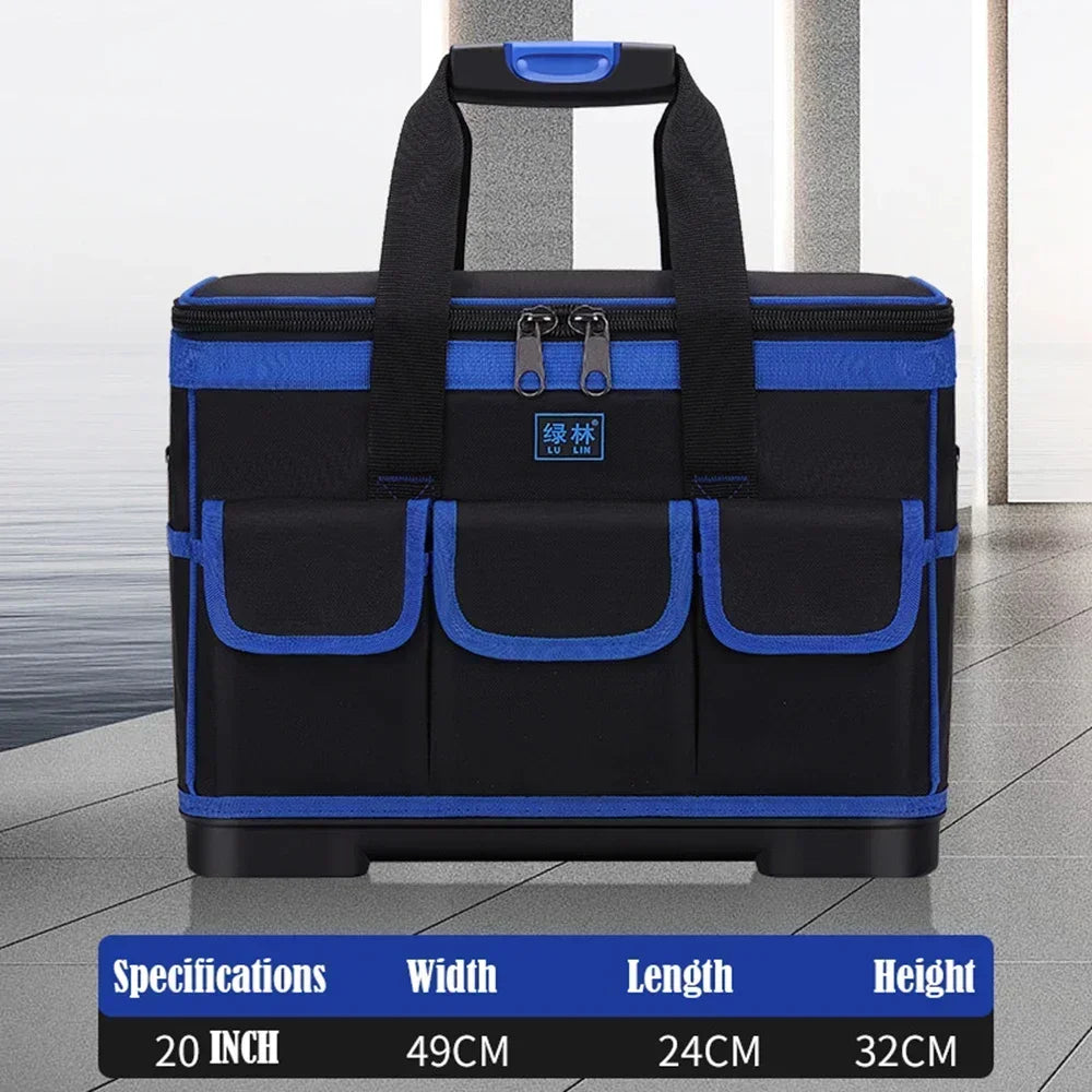 Large Oxford Cloth Tool Bag, Thickened Heavy-Duty Multi-Functional Tool Organizer for Electricians, Carpenters & Repairs