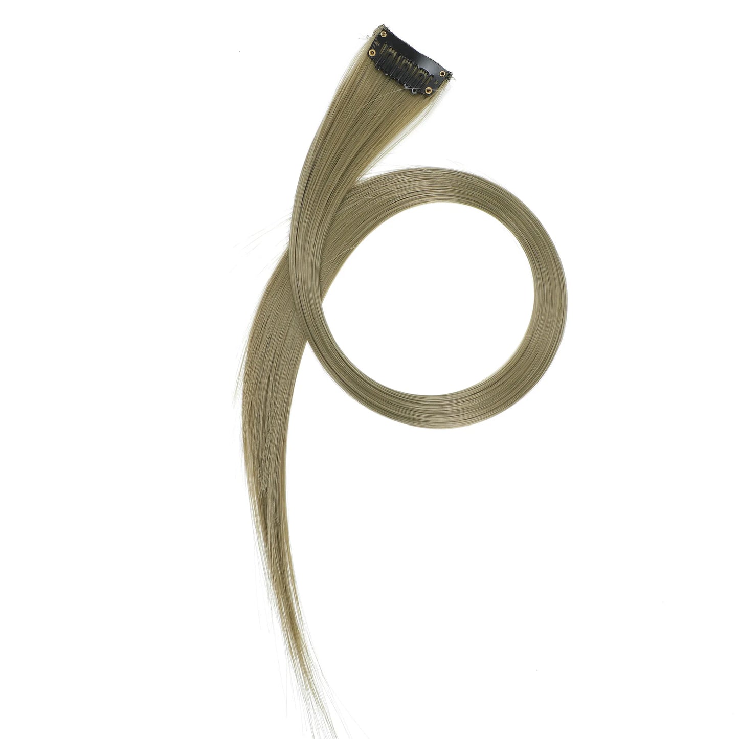 22-Inch Straight Clip-In Synthetic Hair Extensions – Colorful Highlight Hairpiece