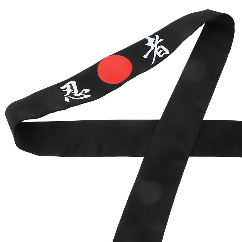 1pc Japanese Ninja Headband Japanese Sushi Chef Head Band Karate Headband Breathable Chef Headband Polyester 92x4.6cm