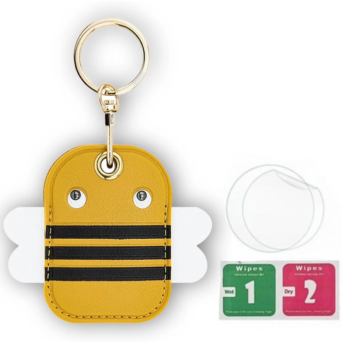 AirTag Leather Keychain Holder with Hand Strap, AirTag Hand Strap Case, Anti-Scratch Key Chain for AirTags, Accessories