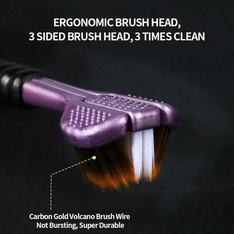 Three-Sided Soft Bristle Toothbrush (1PC / 2PCS / 4PCS) – Advanced Adult Oral Care for Gentle Cleaning & Gum Protection