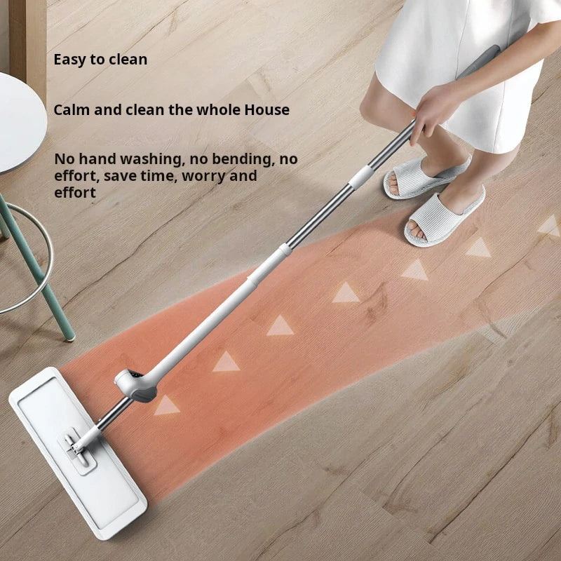 38 cm Microfibre Flat Mop and Folding Bucket Set with 360° Rotating Head