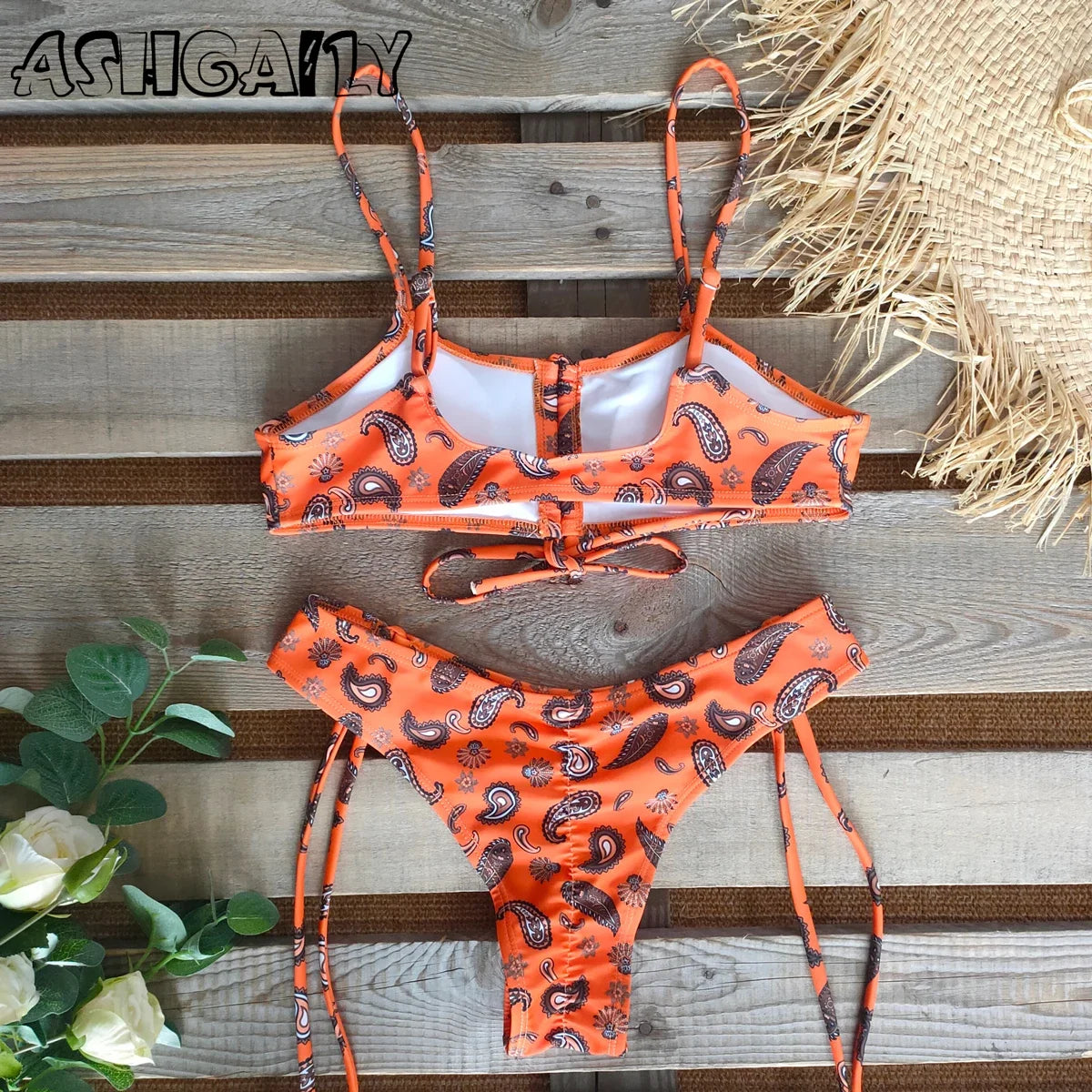 Women’s Printed Bikini Set – Halter Backless Swimwear, Beachwear, Biquini