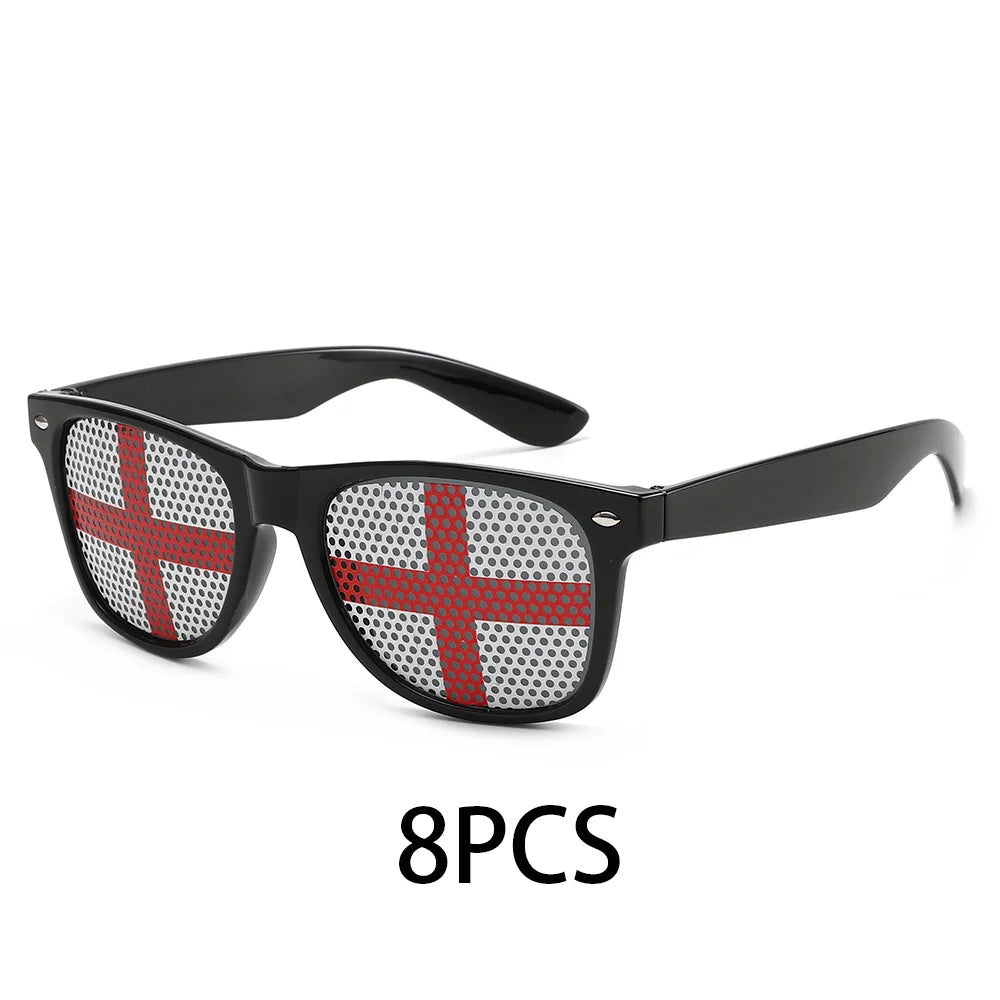 8PCS HD Vision Flag Sunglasses – Football Fan Sports Party Eyewear
