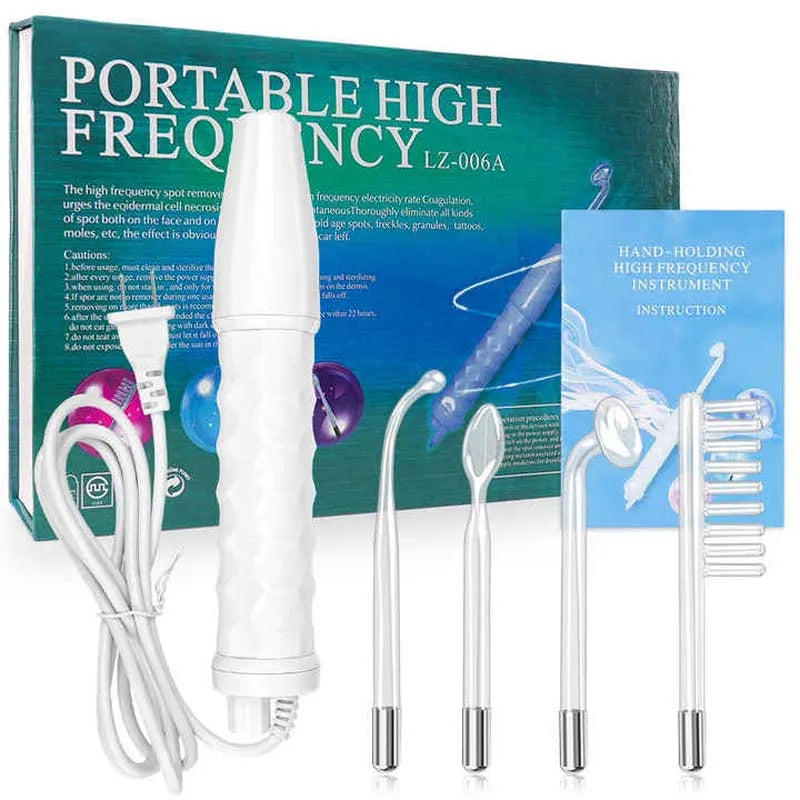 4-in-1 High-Frequency Facial Wand – Galvanic Therapy Tool for Acne, Anti-Aging, Hair Growth & Skin Care