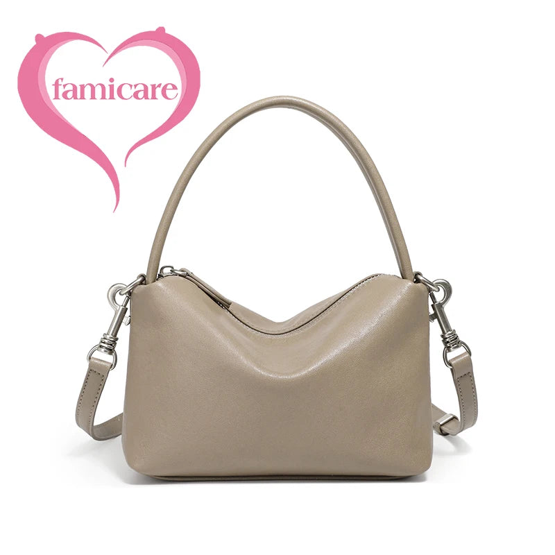 Women’s Casual Leather Tote Bag – Large Soft Cowhide Shoulder Purse for Shopping & Travel