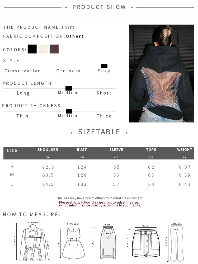 Sisterlinda Women's Hoodie Backless Mesh Patchwork Sweatshirt – Harajuku Streetwear Pullover for Autumn