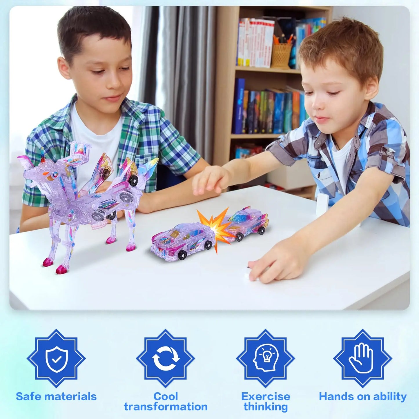 CONUSEA 2-in-1 Magnetic Shape-Shifting Deer Car Toy Set