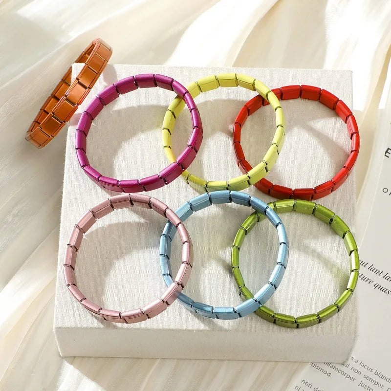 Creative Christmas Bracelet – High-Quality Stainless Steel 9mm Wide Elastic Charm Bracelet for Women, Perfect Birthday or Holiday Gift