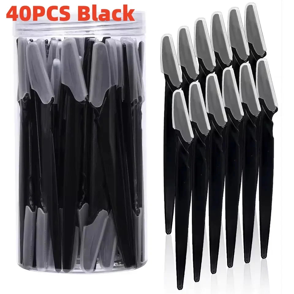 Eyebrow Trimmer & Face Razor for Women – Portable Hair Removal Blade, 5 to 40 Pcs