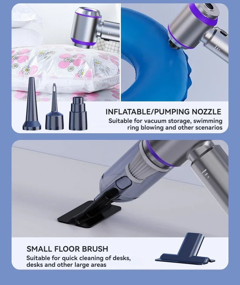 Portable Cordless Car Vacuum Cleaner – High Power Brushless Motor Handheld Vacuum & Air Duster