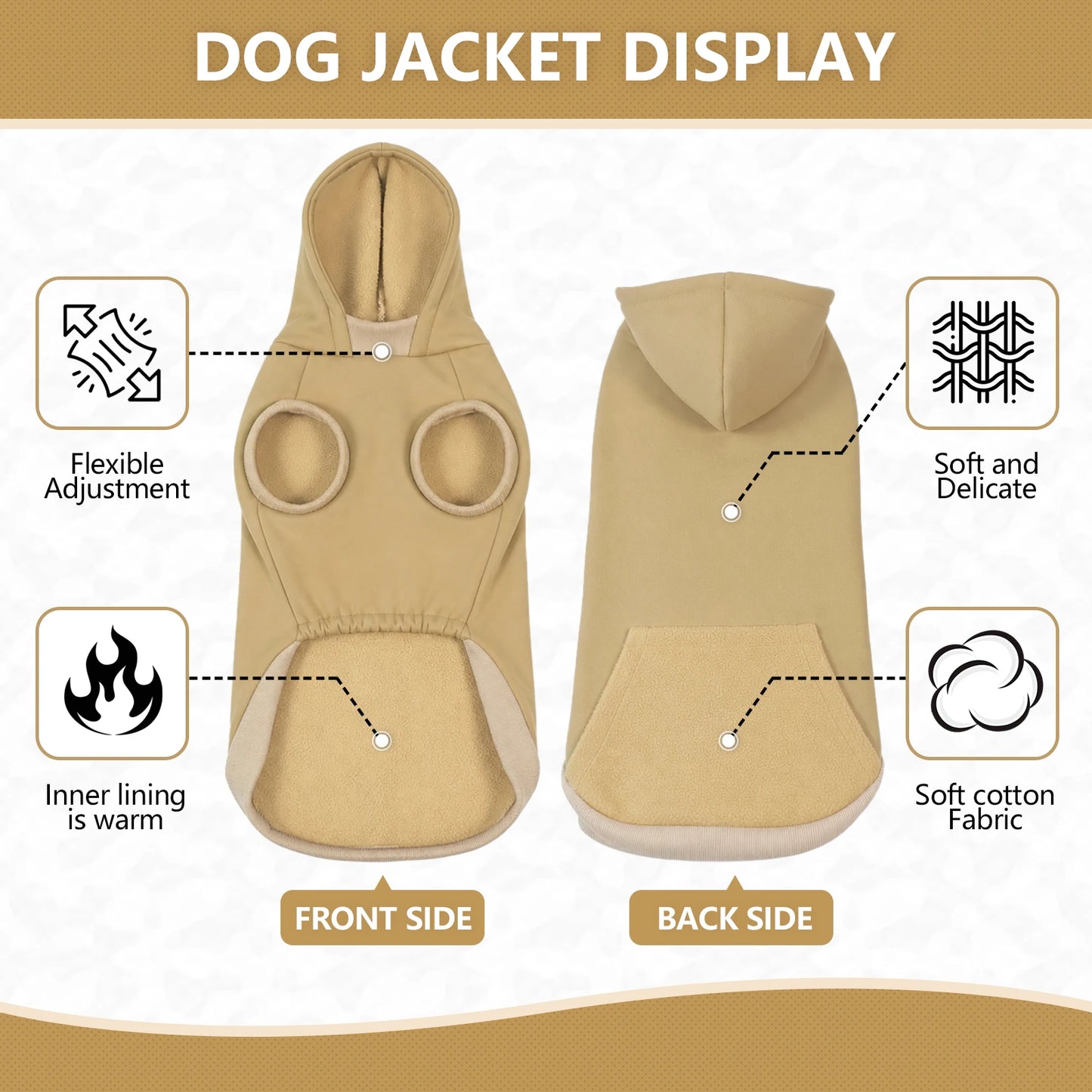 Christmas Sleeveless Dog Hoodie — Warm Pet Sweatshirt for Small to Large Dogs