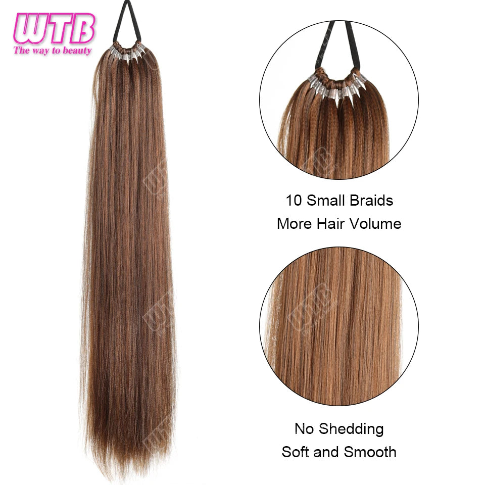 24-Inch Synthetic Braided Wig – Corn Perm Curly Ponytail, Lightweight & Natural Look for Daily Wear