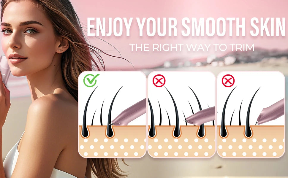 Electric Shaver for Women – 2-in-1 Epilator & Razor | Painless Hair Removal for Body, Legs, Face, Bikini & More