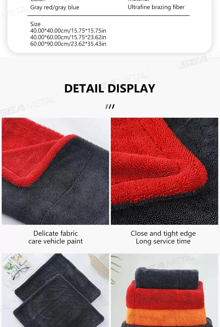 Heavy-Duty Microfiber Car Drying Towel 1200 GSM