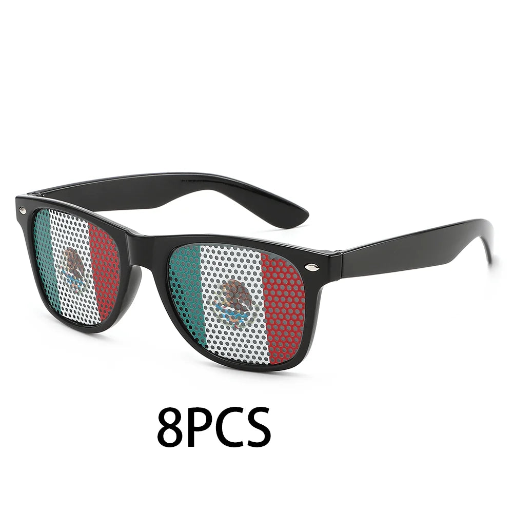 8PCS HD Vision Flag Sunglasses – Football Fan Sports Party Eyewear
