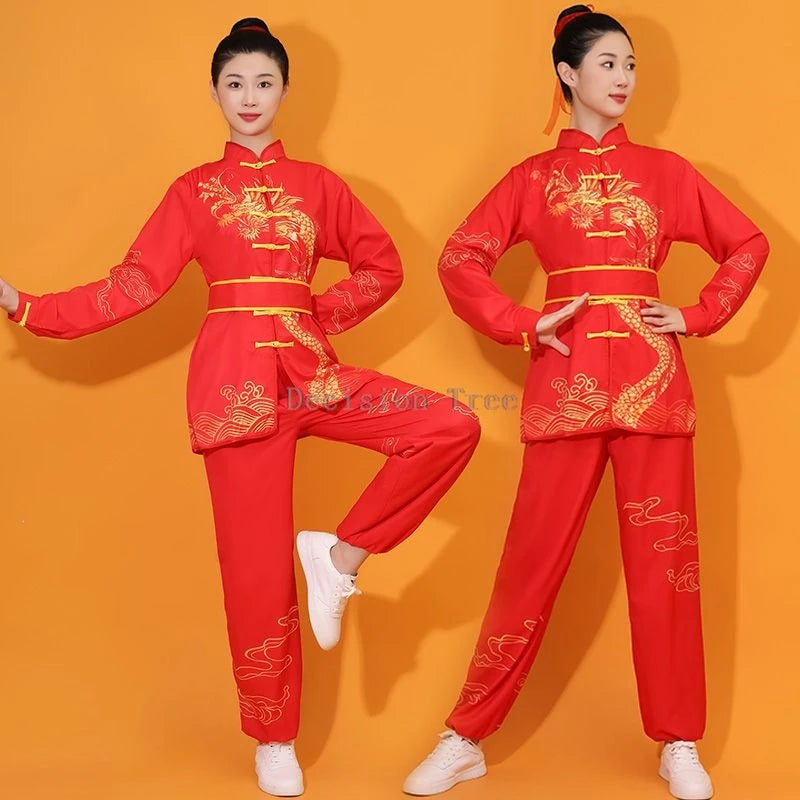 2025 festival performance martial arts clothes dragon and lion dance drum training costume new classic kungfu exercise tracksuit