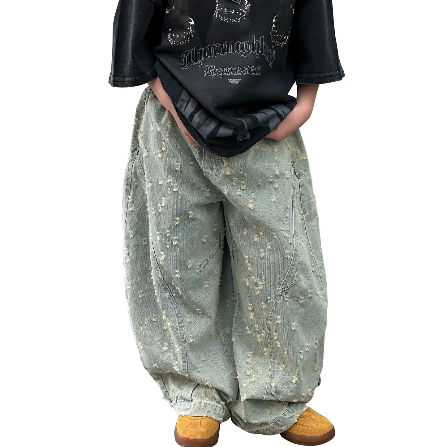 Boys Stylish Casual Jeans Trousers – Spring Solid Color Loose Fit Kids Pants