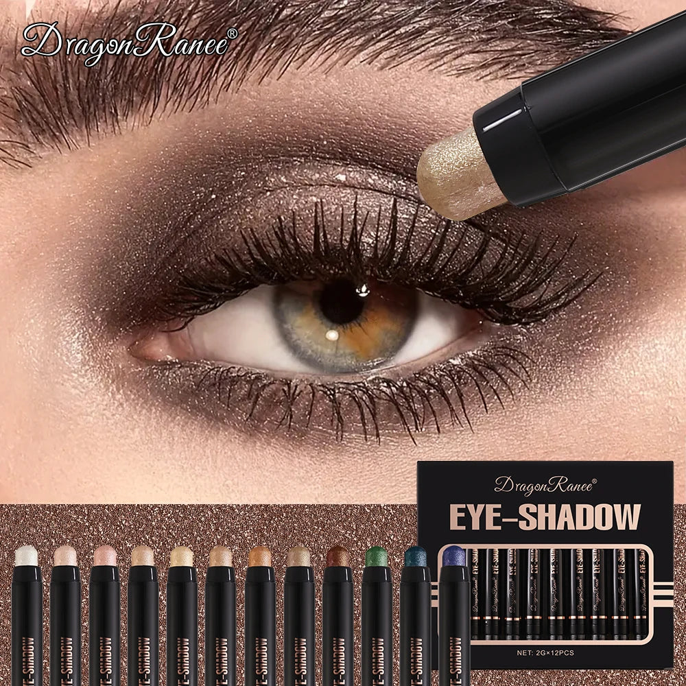12-Piece Eyeshadow Pen Set – Pearlescent Shimmer, Silky Smooth, Smudge-Resistant, Long-Lasting Eye Makeup Kit
