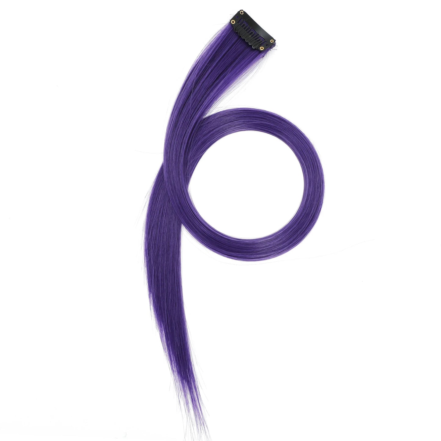 22-Inch Straight Clip-In Synthetic Hair Extensions – Colorful Highlight Hairpiece
