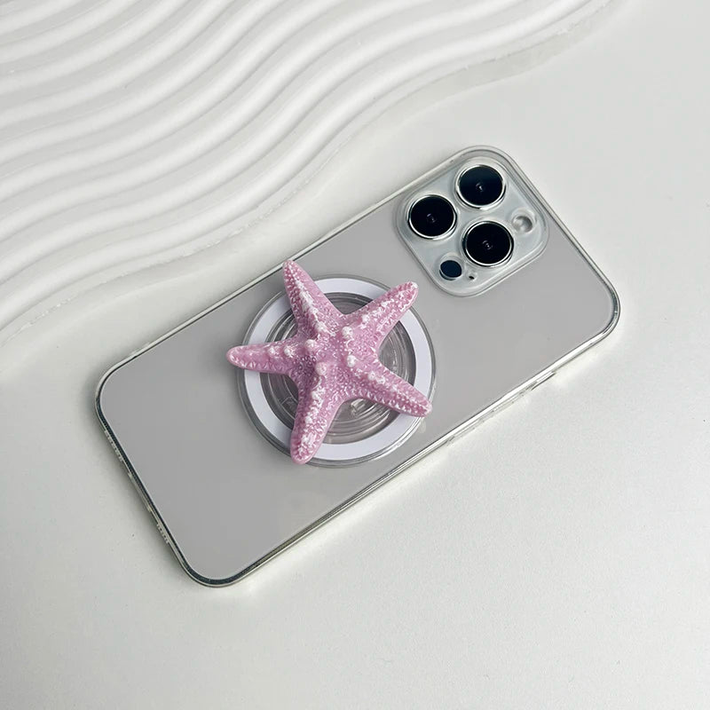 Resin Starfish Phone Grip Stand with MagSafe Magnetic or Adhesive Base