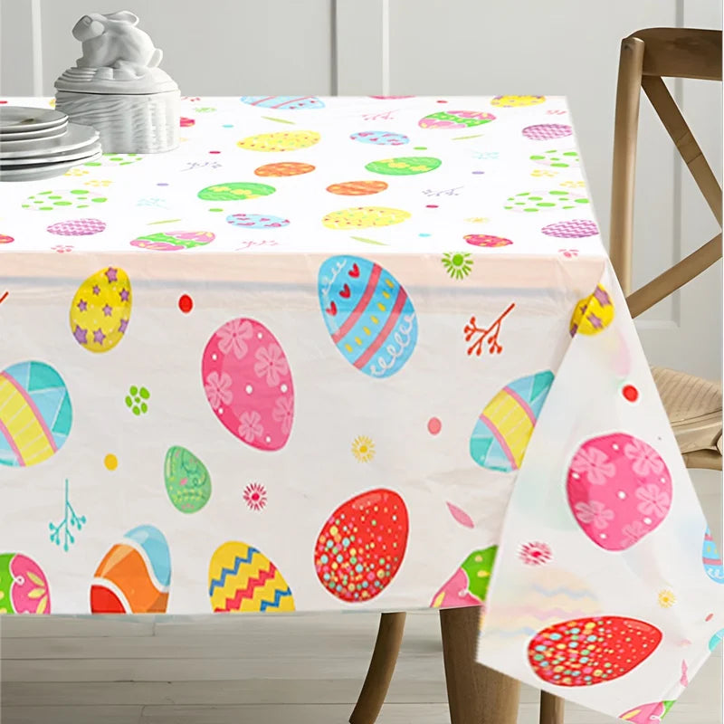 Easter Bunny Tablecloth Happy Easter Decoration For Home 2025 Easter Rabbit Eggs Easter Spring Themed Party Supplies Decoration