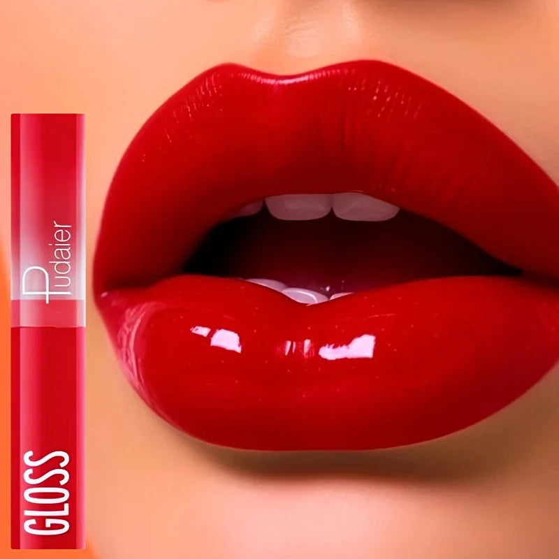 Glass Shine Lip Glaze – Mirror Finish Lipstick, Waterproof, Long-Lasting, Non-Transfer, Plumping Nude Shades
