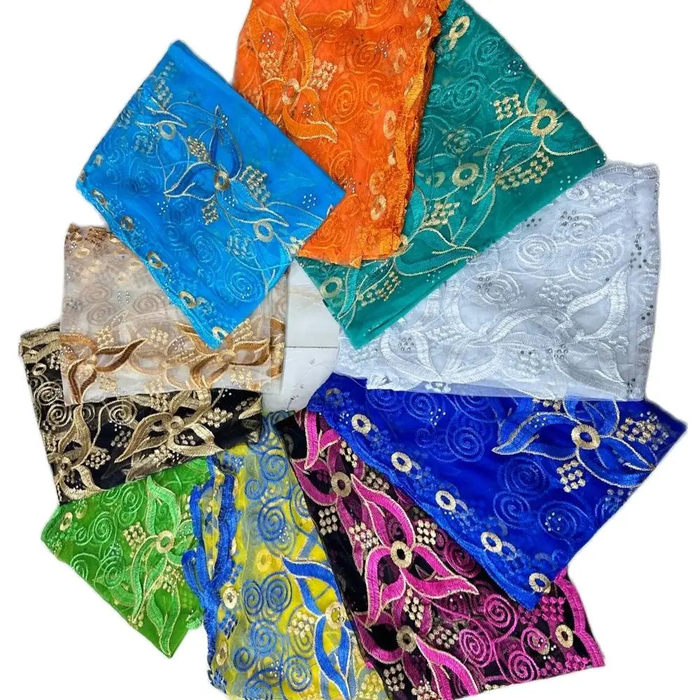 Women's Embroidered Voile Hijab Scarf