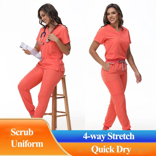 Health Care Scrubs New Doctor and Nurse Uniform Durable Dental Paediatric Quick-Dry Healthcare services Set