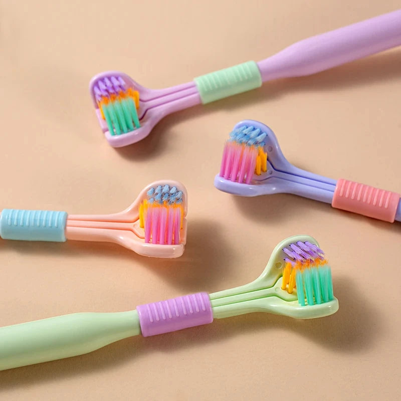 Three-Sided Toothbrush with Soft Ultra-Fine Bristles – Complete Oral Care & Gentle Teeth Cleaning