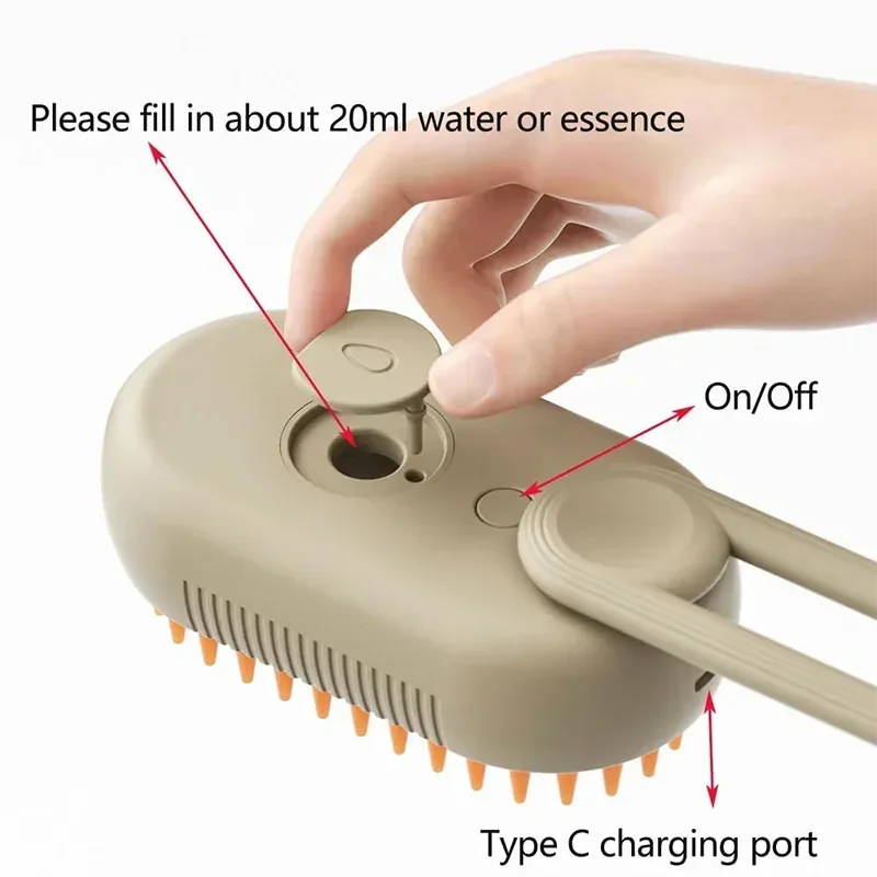 Pet Mist Grooming Brush for Cats and Dogs