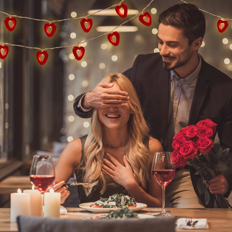 10 LED Heart String Lights – Decorative Garland for Valentine’s Day, Weddings, Birthdays, and Home