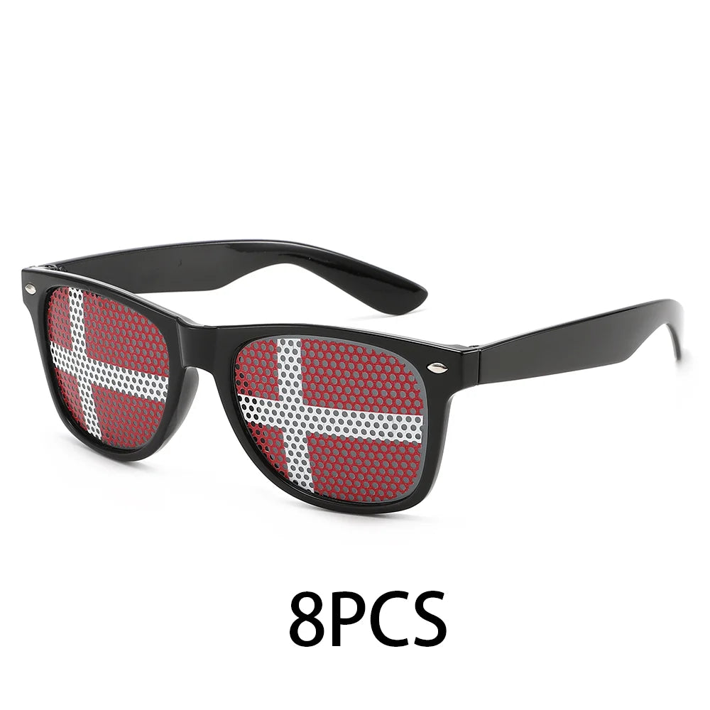 8PCS HD Vision Flag Sunglasses – Football Fan Sports Party Eyewear
