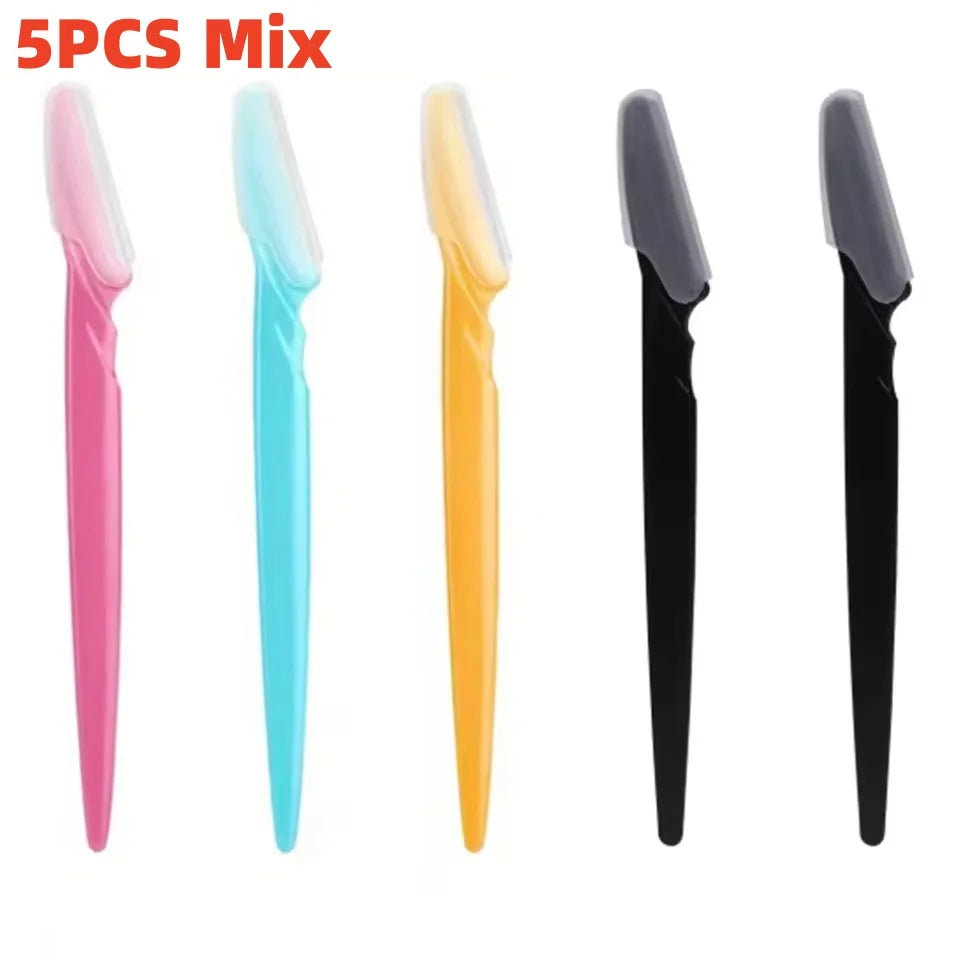 Eyebrow Trimmer & Face Razor for Women – Portable Hair Removal Blade, 5 to 40 Pcs