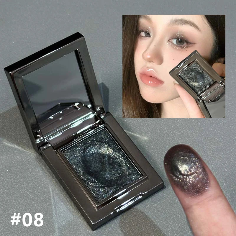 Chameleon Dark Green Eyeshadow Palette – Pearlescent Shimmer, Smooth Blendable Formula, Easy Application, Long-Lasting Brightening Makeup