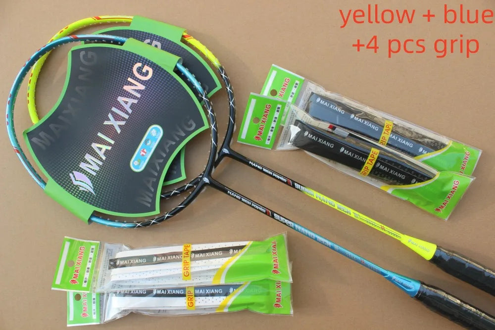 2PCS MAI XIANG-N11 Professional Badminton Rackets – 30 LBS Nano Carbon, High-End Offensive Racquets for Advanced Players
