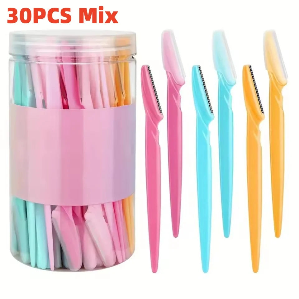 Eyebrow Trimmer & Face Razor for Women – Portable Hair Removal Blade, 5 to 40 Pcs