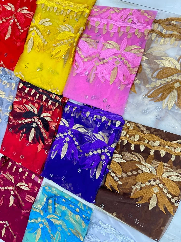 Women's Embroidered Voile Hijab Scarf