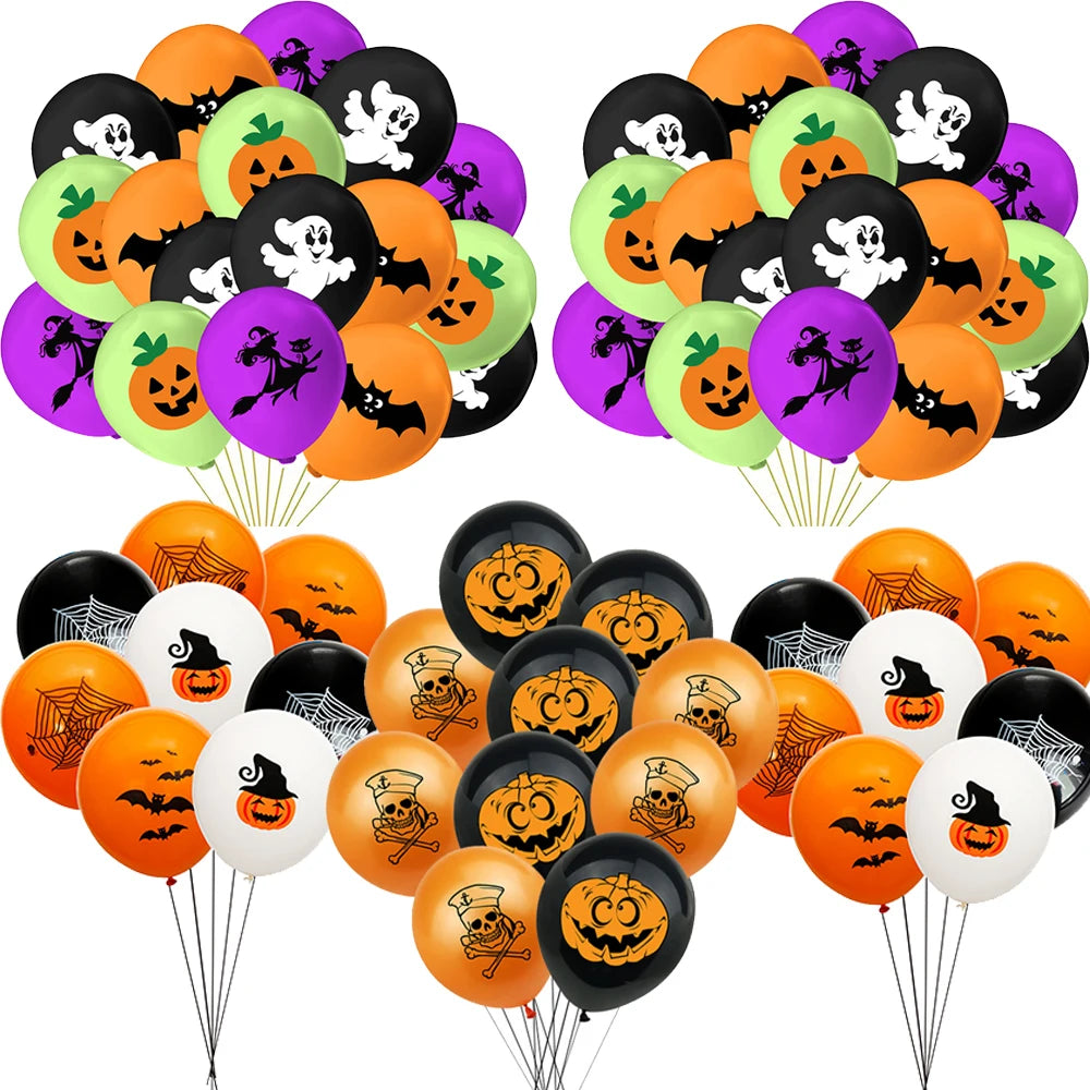 Halloween 12-Inch Latex Balloons for Spooky Party Decorations