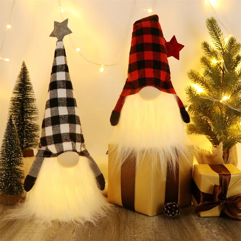 LED Faceless Doll Elf Gnome with Lights – Christmas Decoration & Holiday Gift (20cm / 30cm)