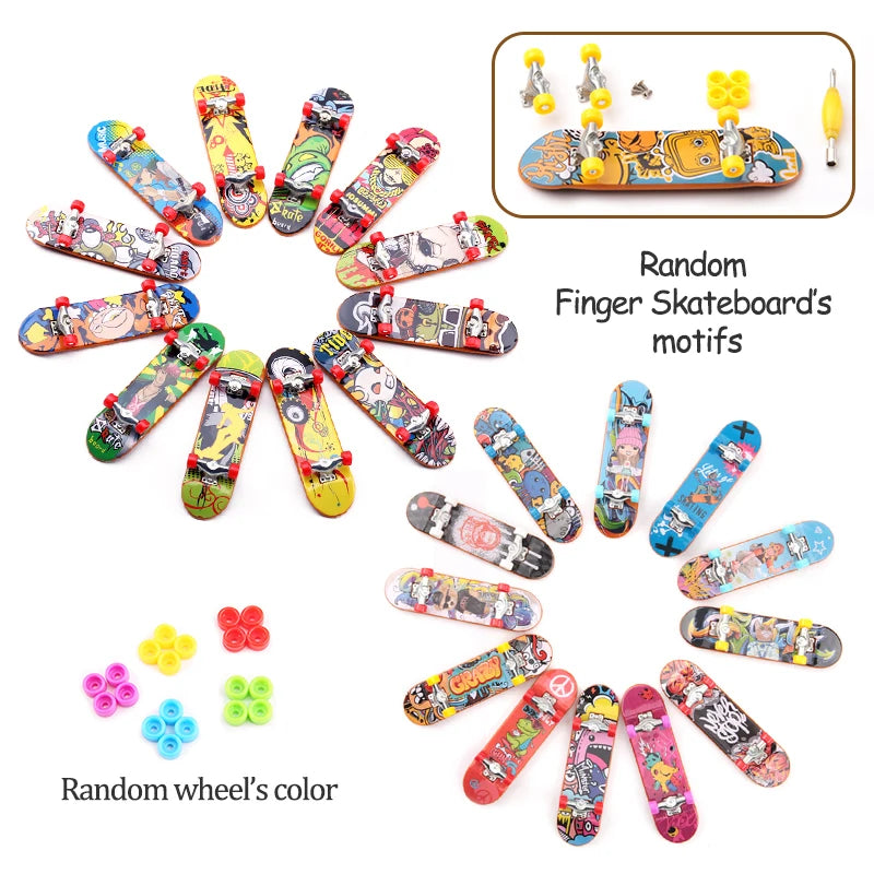 MEOA Mini Finger Skateboard and Scooter Set with Roller Skates, Drift Board, Replacement Wheels, Tools and Finger Clothing