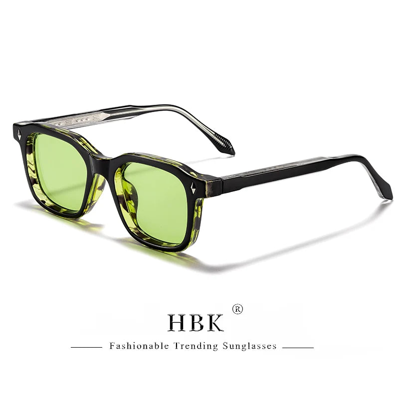 Square UV400 Sunglasses with Vintage Temple Tips — Unisex Fashion Eyewear