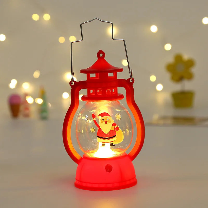 Christmas LED Lantern Light – Santa Decorative Lamp for Winter Home Display