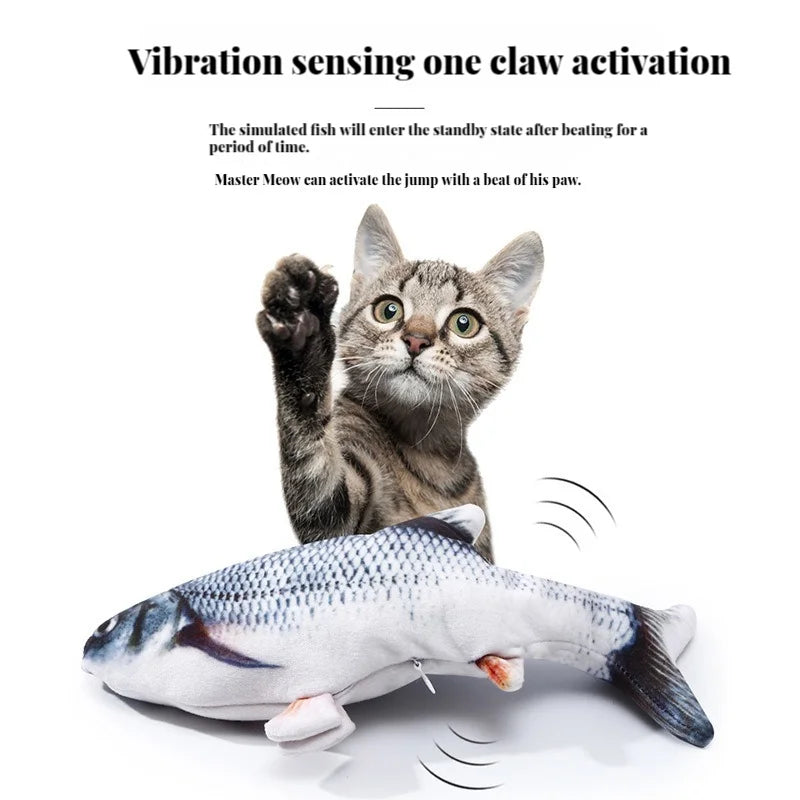 Interactive Electric Fish Cat Toy with USB Rechargeable Motion for Chewing, Playing & Entertainment